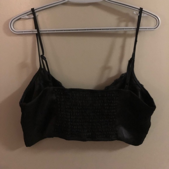 GARAGE SATIN BLACK LACE CROP TANK TOP. BRAND NEW WITH TAGS. - Picture 3 of 4